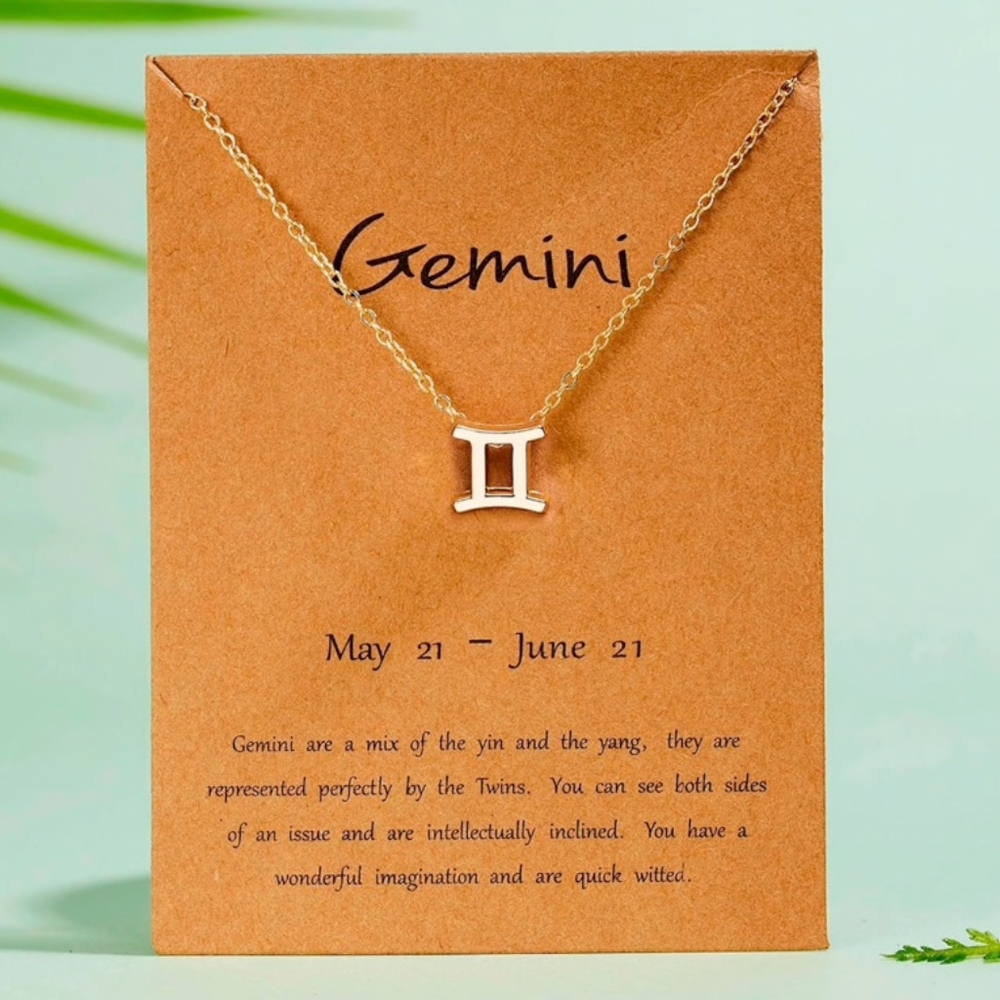 Zodiac Charm Pendant Necklace GEMINI - Picture 3 of 3
